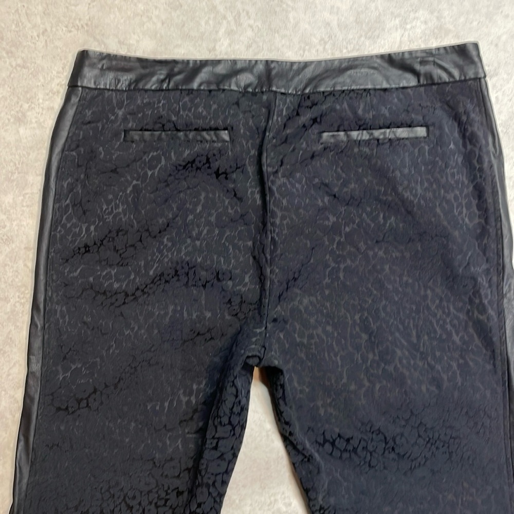 I love Ronson women’s black on black pants trousers faux leather trim. Size 16 - Picture 4 of 9